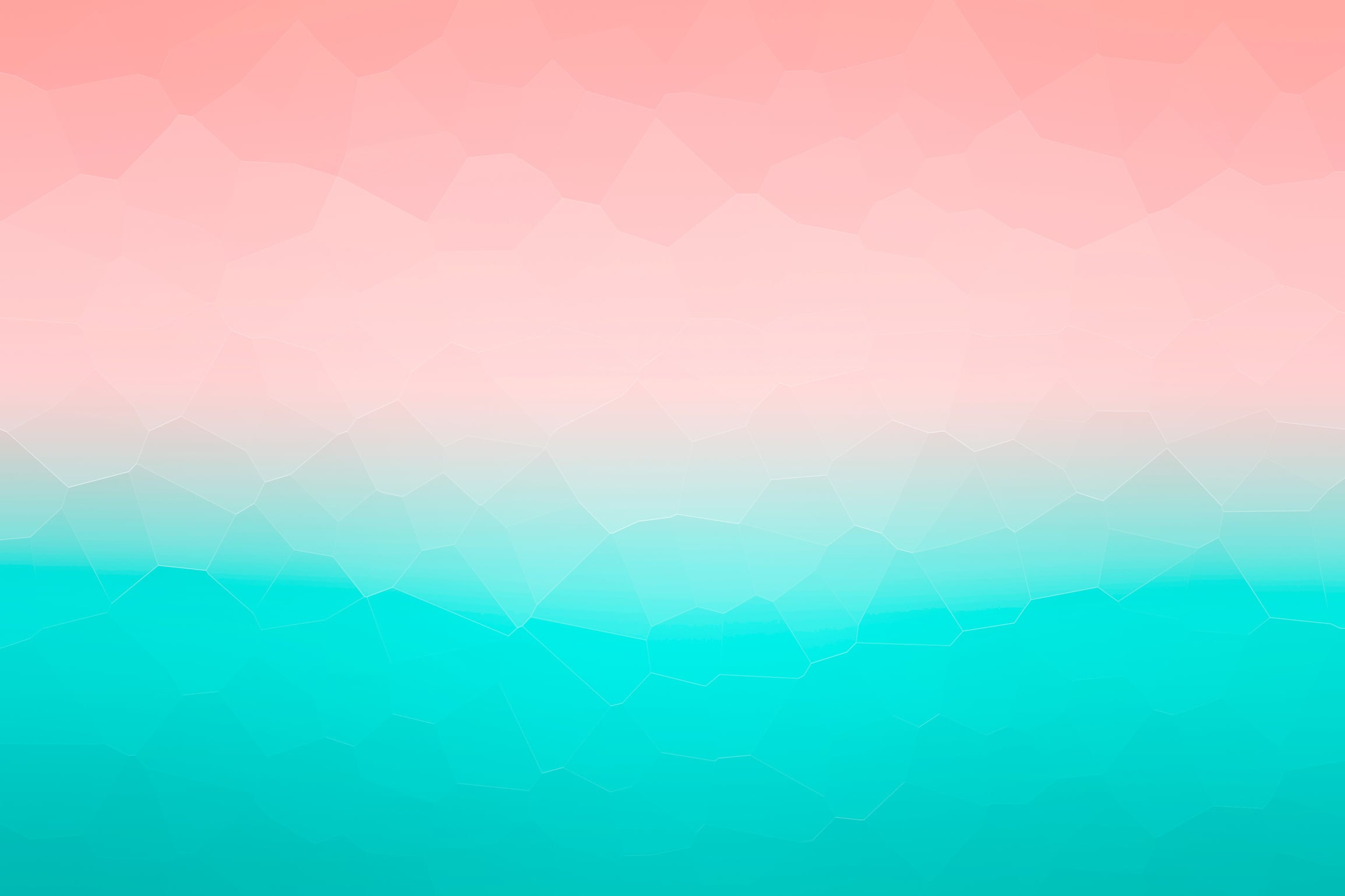 Abstract Defocused Polygonal Seascape Background in Pastel Pink and Teal